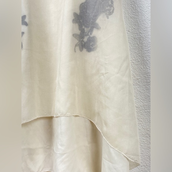 Boundary & Co Womens Dress Size XS Asymmetrical Ivory Black Sheer Shift Sleevel - Picture 7 of 12